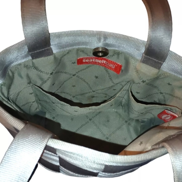 Harvey's Seatbelt Purse Grey Medium Made Of Real Recycled Seatbelts Hand Bag - Picture 7 of 9